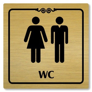 WC společné, 118x118mm, zlatá, Texas